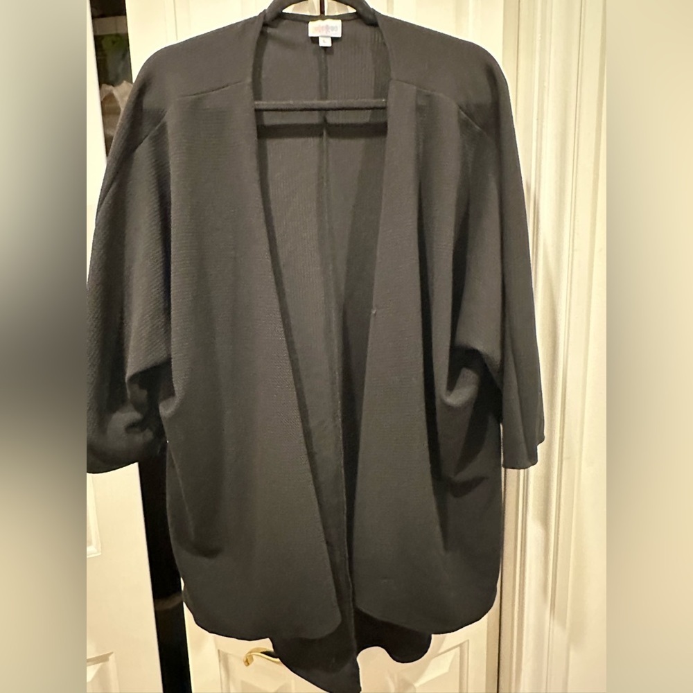 LuLaRoe Cardigan 3/4 Sleeve Black Size L EUC